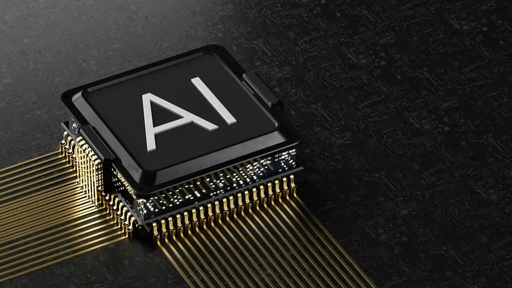 AI chip AI chip with processor on circuit board symbolizes NVIDIA technology after Trump approval for China sales